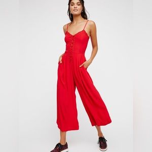 Free People Red Jumpsuit